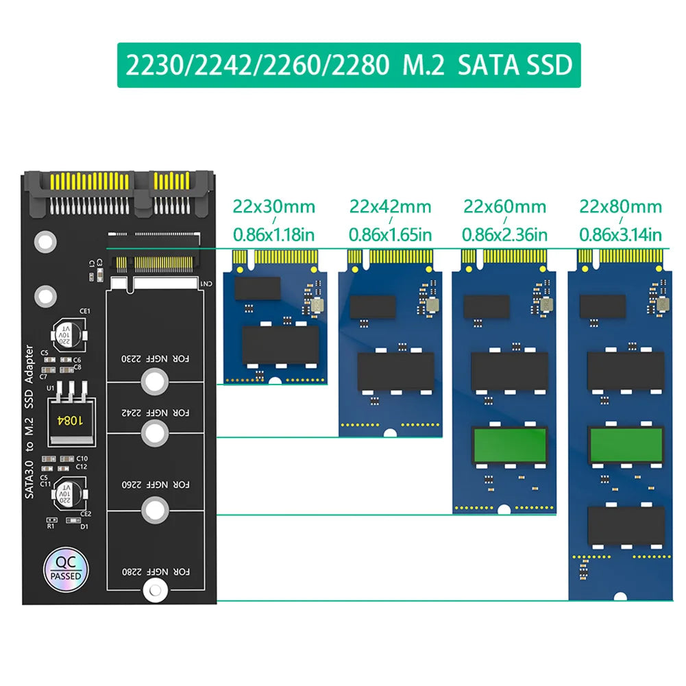M.2 NGFF to SATA Adapter – B Key & B+M Key SSD Converter