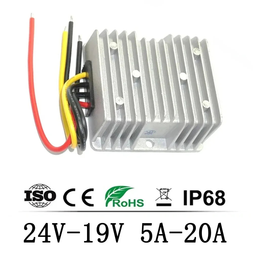 24 Volt to 19 Volt 24v to 19v 5A-20A DC Buck Converter Voltage Regulator Step Down Converter Laptop Power Supply for Car Oasis Select