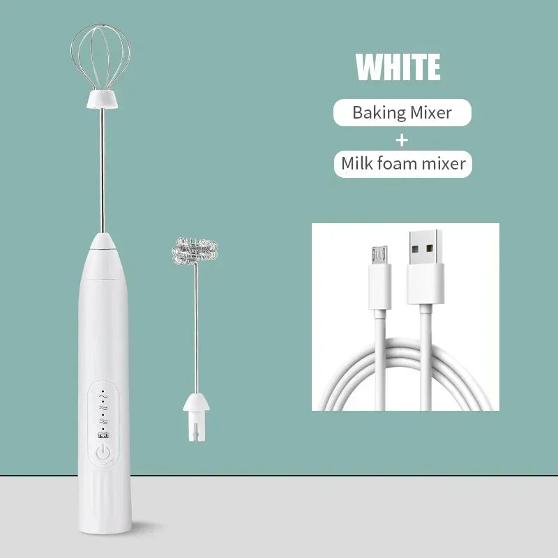 2-in-1 USB Electric Egg Beater & Milk Frother – GUOHE