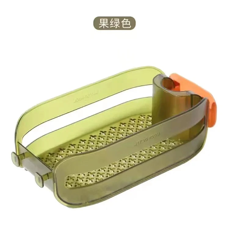 Household Installation-free Kitchen Sink Faucet Drain Rack Sundries Storage Rack Bathroom Clip-on Hollow Rack Organizer Kitchen Oasis Select F