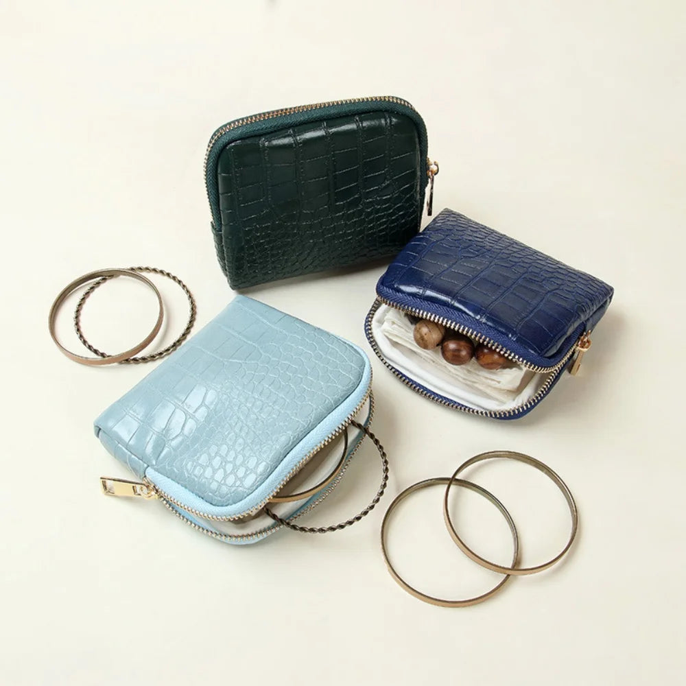 Travel Jewelry Organizer Crocodile-Pattern Jewelry Storage Bag Crocodile Pattern Bag Multi-Compartment Portable Jewelry Case Oasis Select