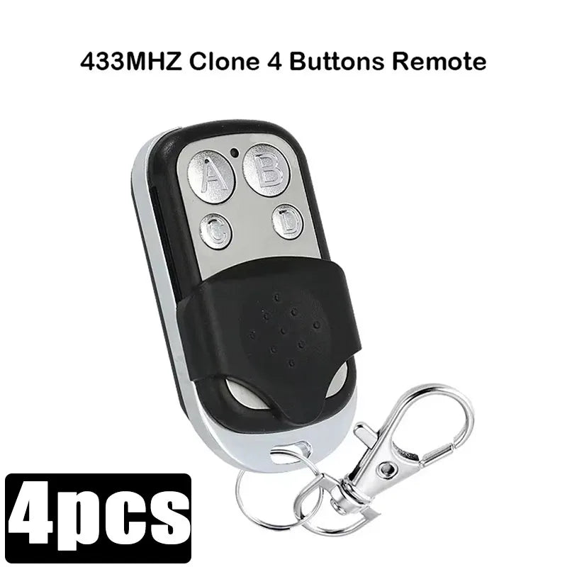 1/5/10Pcs Universal 4 Buttons Garage Door Opener Remote Control 433MHZ Clone Fixed Learning Rolling Code Duplicator Garage Oasis Select 4pcs