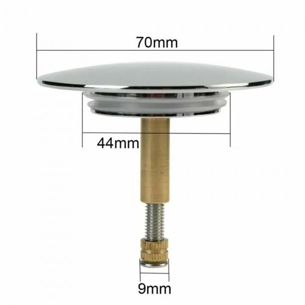 1Pcs Durable Pop Up Waste Stopper Bathtub Plug Brass Only Flat Seal Bath Stopper Adjustable 70mm Bathroom Tub Drain Filter Oasis Select