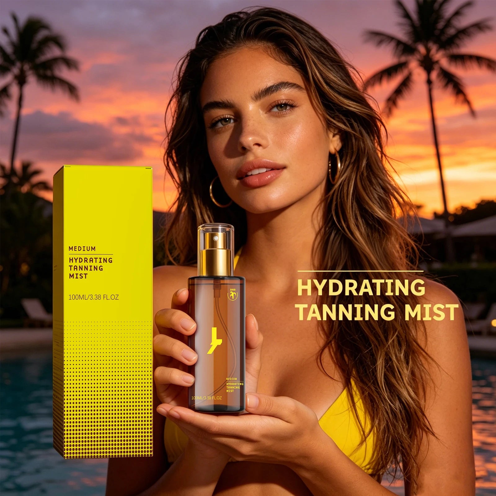 Body Self Tanning Essence Spray Quick Natural Tanning Moisturizing Sunless Promote Body Face Bronze Wheat Skin Self Tanner Spray Oasis Select