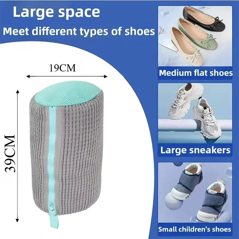 Laundry Bag Sneaker Washing Machine Bag Hands-Free Cleaning with Lining Mesh Thorough Wash for Shoe Protects Washing Machine Oasis Select Gray
