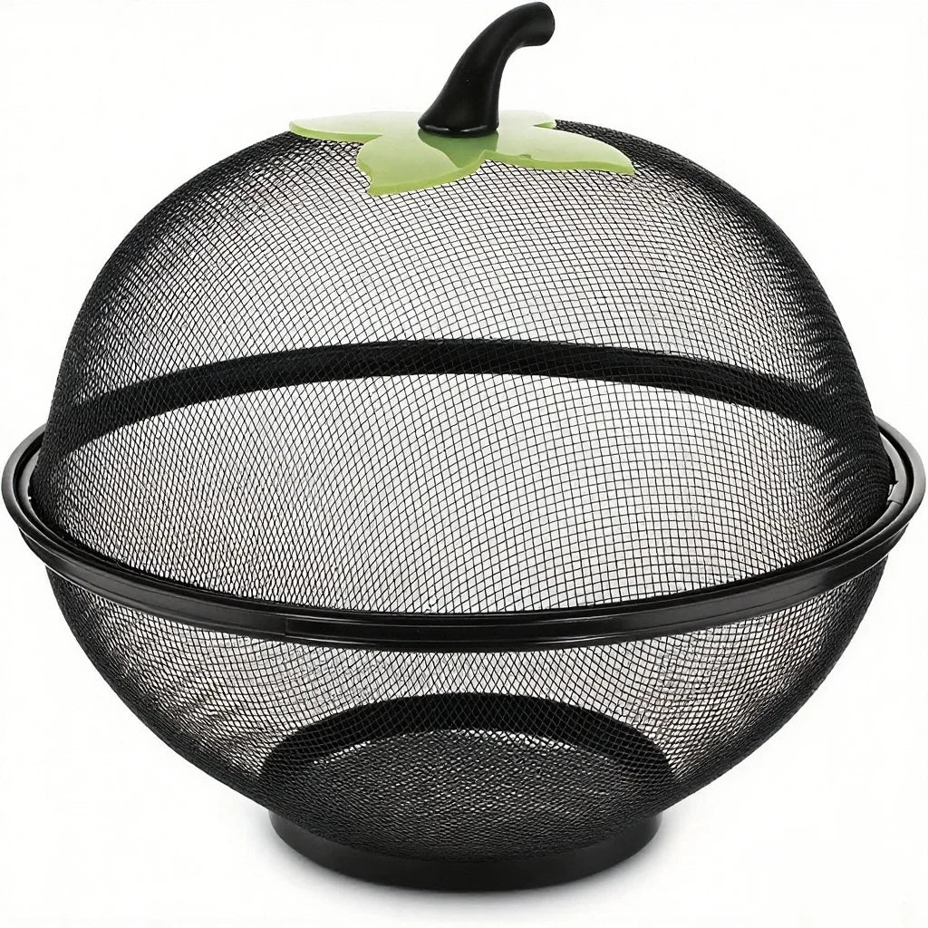 3pcMetal Fruit Basket with Mesh Cover, Kitchen Storage Rack Suitable for Home and Outdoor - Easy To Clean and Moisture Resistant Oasis Select 3Pcs about 25cm