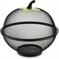 3pcMetal Fruit Basket with Mesh Cover, Kitchen Storage Rack Suitable for Home and Outdoor - Easy To Clean and Moisture Resistant Oasis Select 3Pcs about 25cm