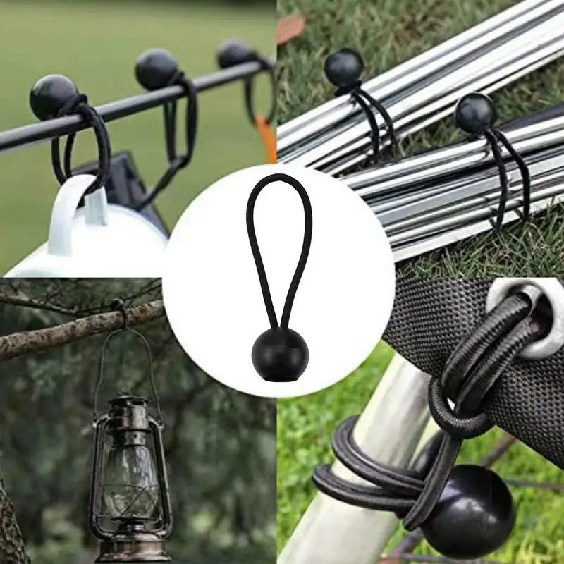 10PC Fixing Tarpaulin Rope Tarp Canopy Bungee Cords Strap Elastic Tent Bungees Ball Camping Accessories Easy Carrying Small tool Oasis Select