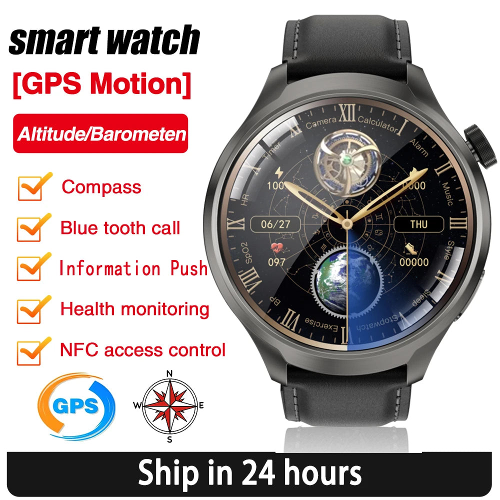 Outdoor Smart Watch Men Blue Tooth Call Compass GPS NFC Smartwatch Sports Information Push Waterproof Heart Rate Health Monitor Oasis Select