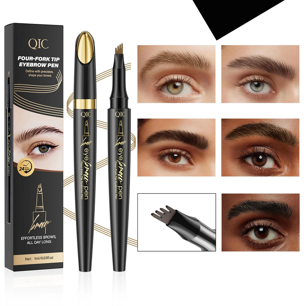 QIC 4D Micro-Textured Eyebrow Pen – Waterproof, Smudge-Proof
