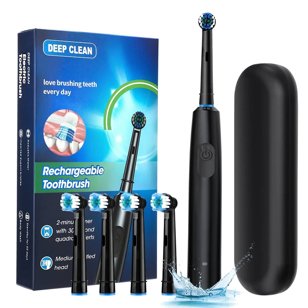 AFDEAL Rotary Electric Toothbrush 5 Modes IP67 | 4 Brush Heads