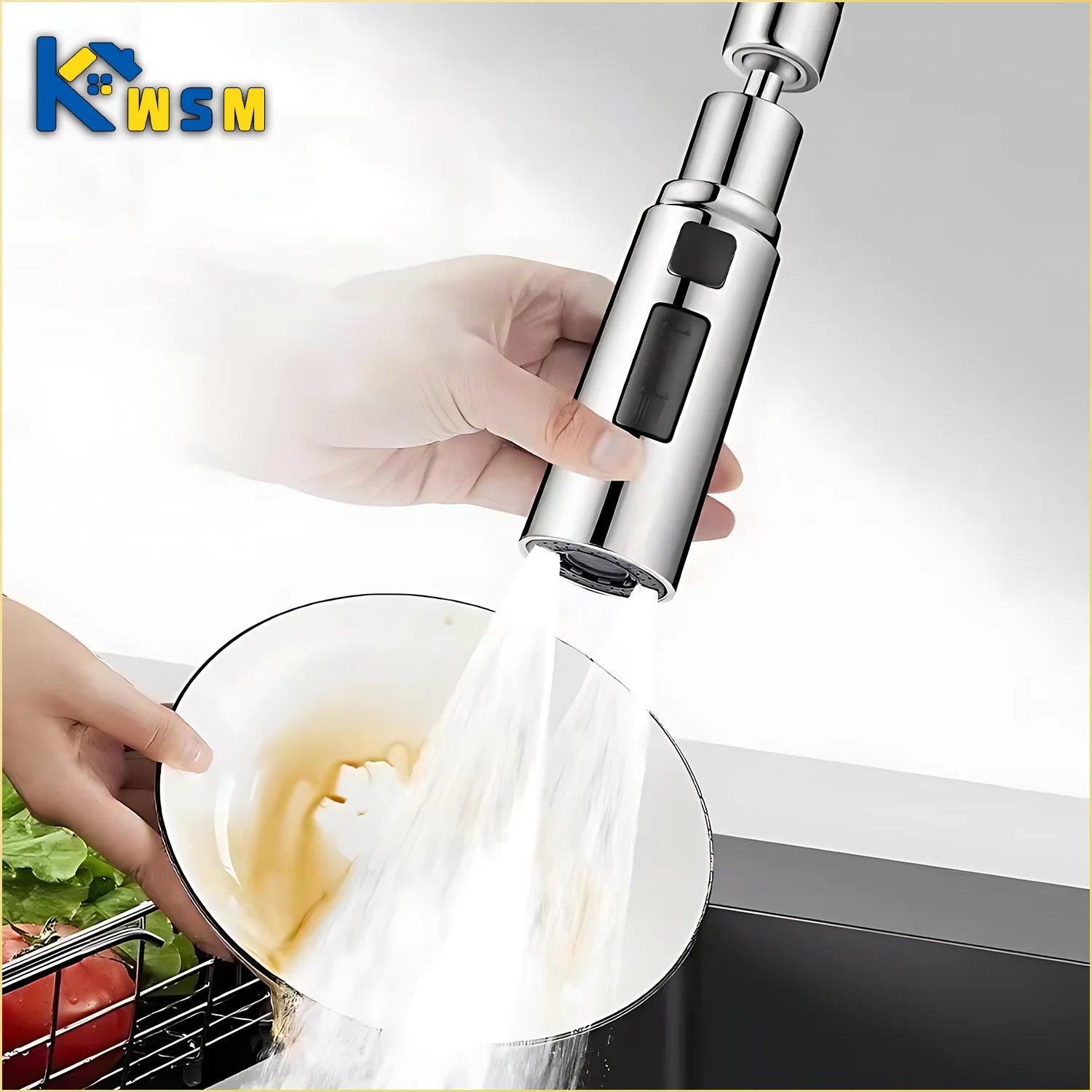 Universal Faucet Extender Bubbler – Splashproof Kitchen Tap Spout