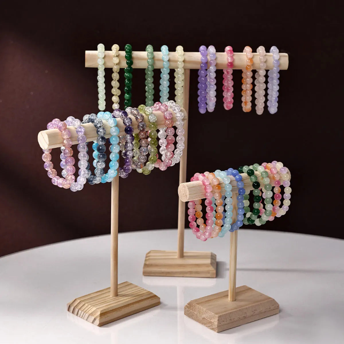 Wooden Bracelet Display Rack, T-Shaped Jewelry Rack, Jewelry, Necklace, Watch Storage Rack, Minimalist Hanging Rack Oasis Select 3pcs