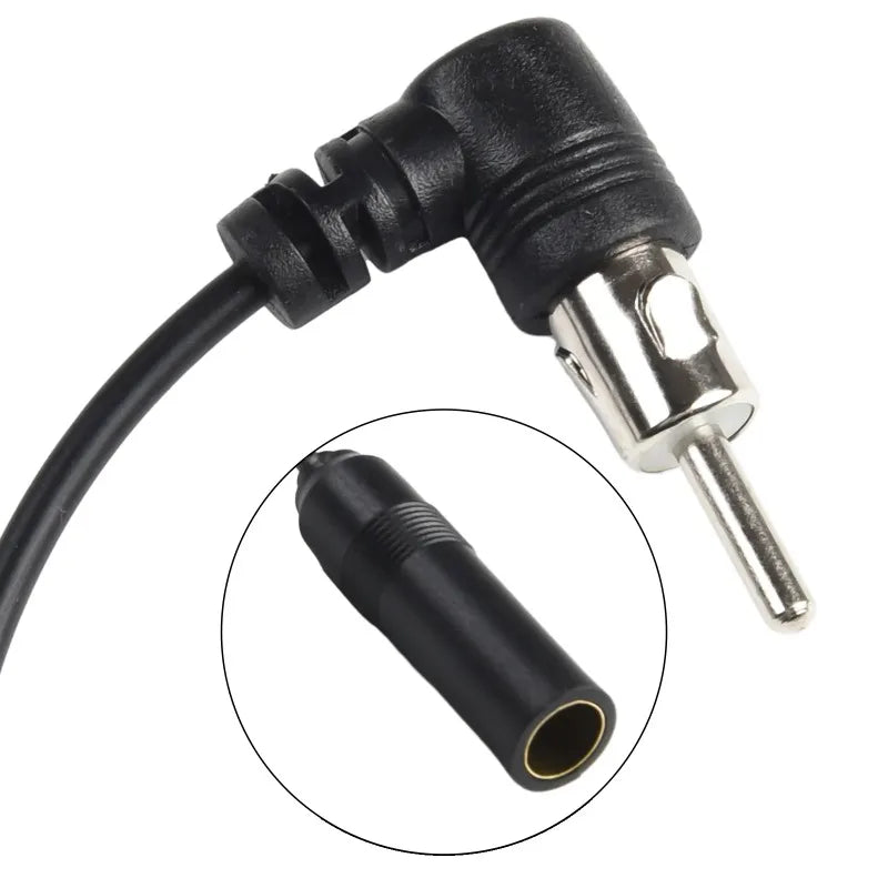 AM/FM Radio Antenna Adapter Stereo Audio Vehicle Aerial Extension Car Universal Elbow Male To Female Plug Cable Wire Oasis Select