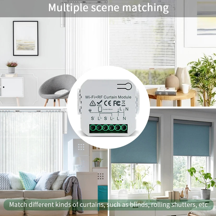 WiFi Smart Curtain Switch Tuya Electric Rolling Shutter Door Controllers 433MHz APP Remote Smart Life App For Google Home Alexa Oasis Select