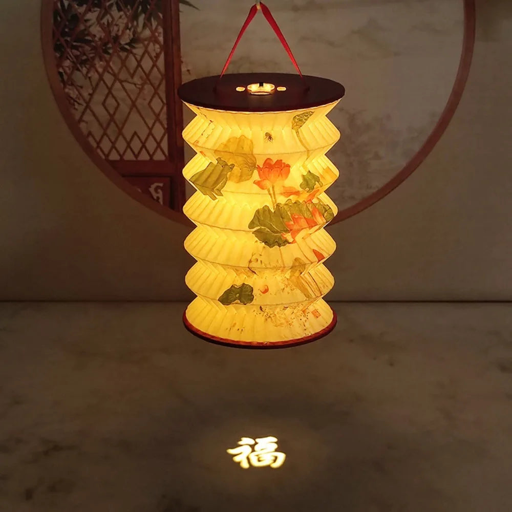 Foldable Chinese Paper Lantern | Mid-Autumn Festival Decor Decorative Paper Lantern Oasis Select Style D 4inch