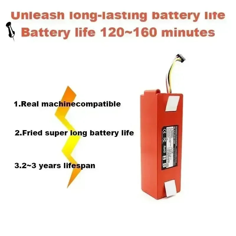 Original BRR-2P4S-5200S Robotic Vacuum Cleaner Replacement Battery For Xiaomi Roborock S55 S60 S65 S50 S51 S5 MAX S6 Parts Oasis Select