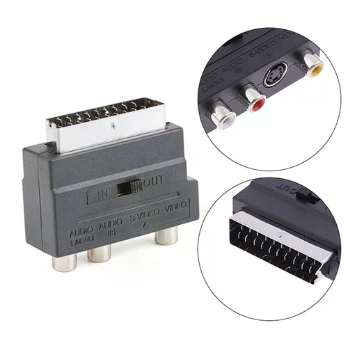 21-Pin SCART Adapter – S-Video & Composite with In/Out Switch SCART AV Adapter Oasis Select