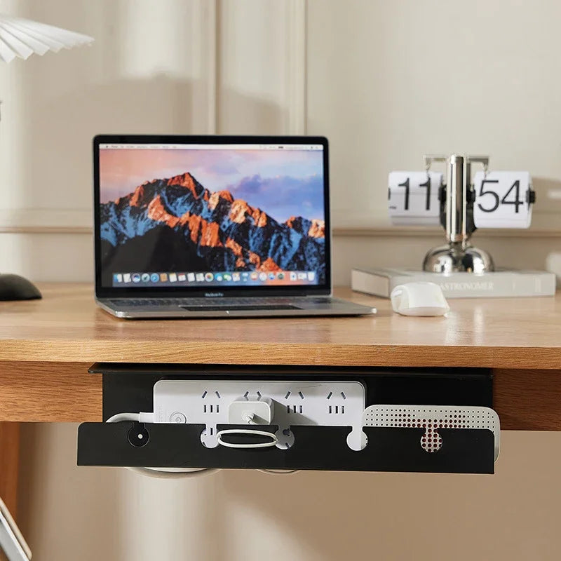 Under Desk Cable Management Cable Tray Under Desk With Clamp Power Strip Cord Holder Holder No Drilling Sturdy Spac Oasis Select