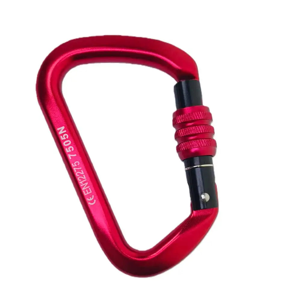 28kN Big D Screw Gate Carabiner Rock Climbing Mountain Landing Hook High Altitude Clip Aluminum Alloy Safety Buckle Equipment Oasis Select Red