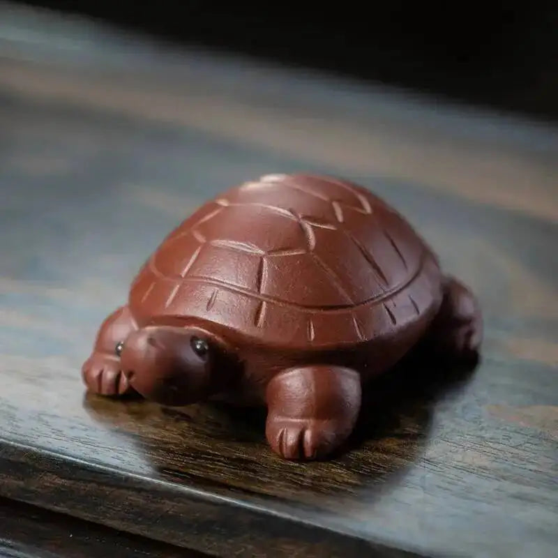 Zisha Tea Pet Turtle Small Turtle Culpture Tea Ornament Craft Accessories Oasis Select