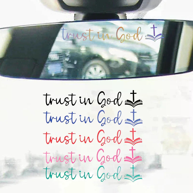 Trust In God Mirror Decal, Car Decals For Women, Faith Mirror Decal, Cute Vinyl Decal, Christian Car Mirror Decal, Religious Car Oasis Select