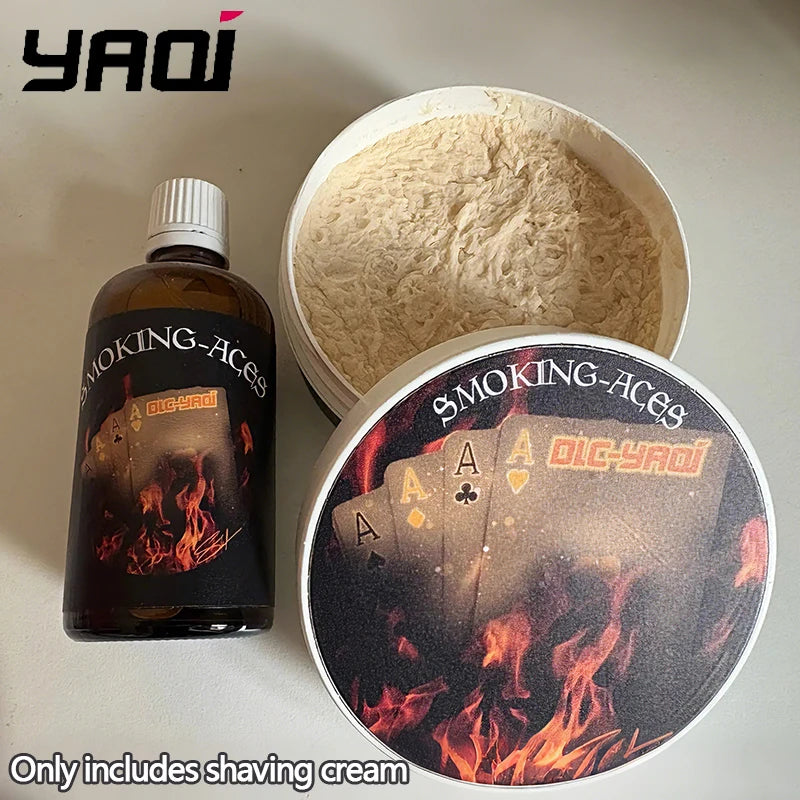 2026 New Arrival YAQI Smoking Aces Artisan Shaving Soap for Men 170g Luxury Moisturizing Beard Grooming Essentials Oasis Select Default Title