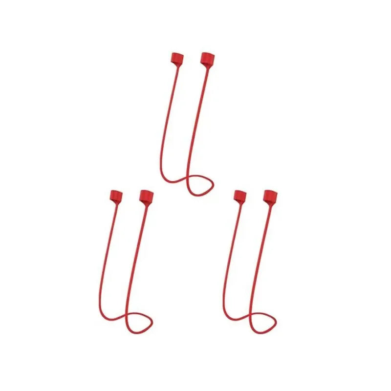 1-5pcs for AirPods Magnetic Silicone Anti-lost Neck Strap Wireless Earphone String Rope Headphone Cord Earphone Accessories Oasis Select 3pcs Red No Magnetic
