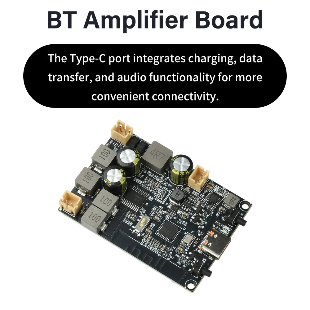 DC 5V TWS Bluetooth Amplifier Module 2X10W Dual Channel Bass Enhancement Algorithm Bluetooth Amplifier Board Type-C Interface Oasis Select