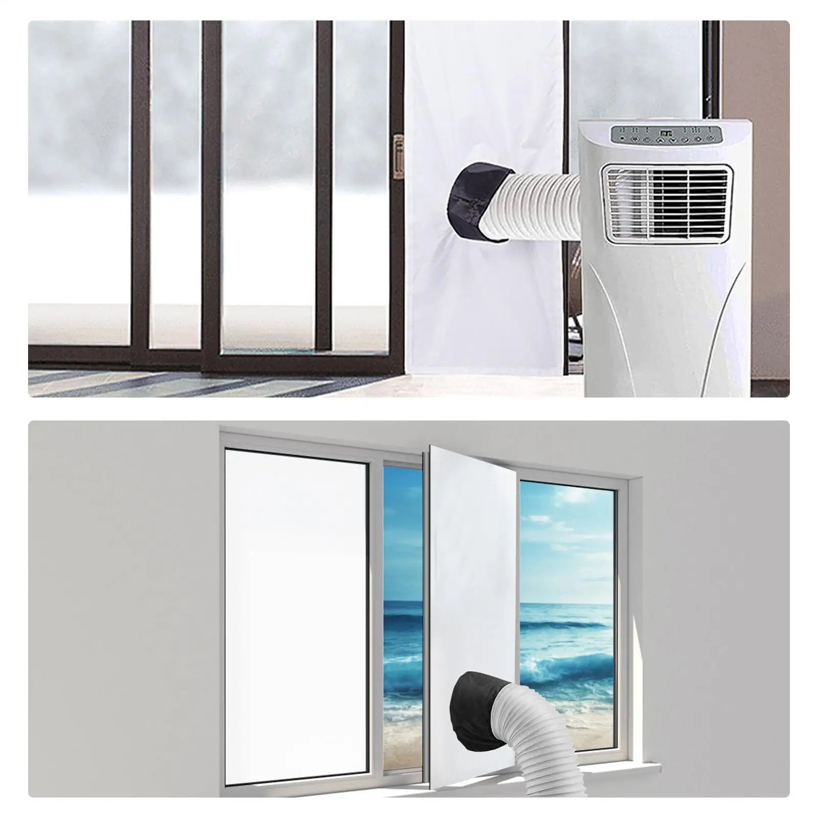 Air Conditioner Window Vent Kit Waterproof Air Conditioner Sealing Cloth Mobile Air Conditioner Baffle for Sliding Horizontal Oasis Select