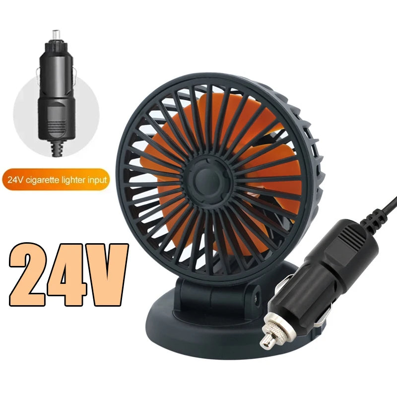 1/2/3 Head Car Fan Summer Air Fan USB/12V/24V Fan Cooler Adjustable 2 Speeds Silent Fan for Home Desk Office&Car Air Fan Oasis Select A 24V