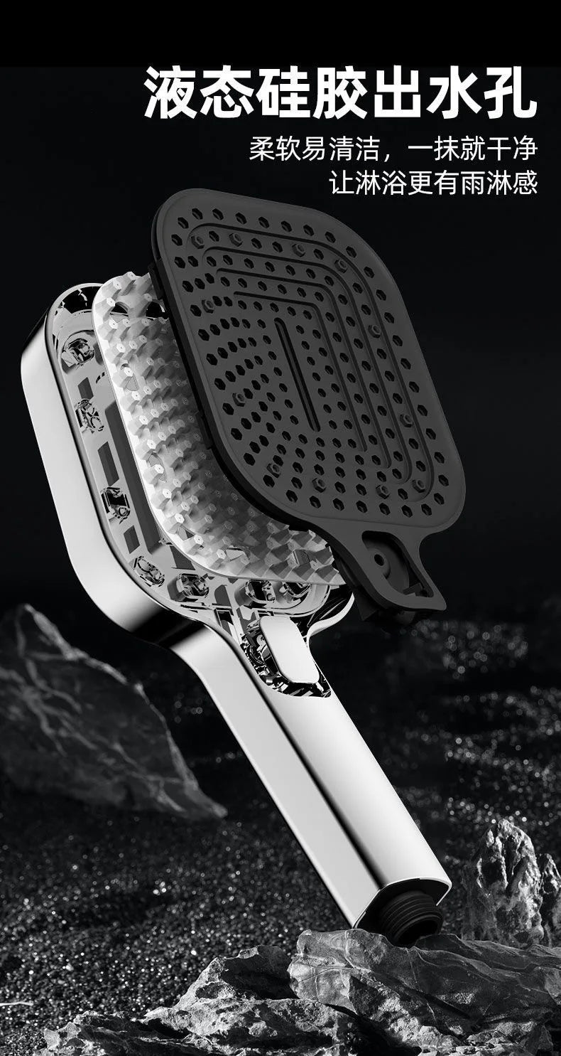 Luxury 3 Modes Large Panel Rectangular 120mm Rainfall Shower Head High Pressure Water Saving Shower Mixer Bathroom Accessories Oasis Select