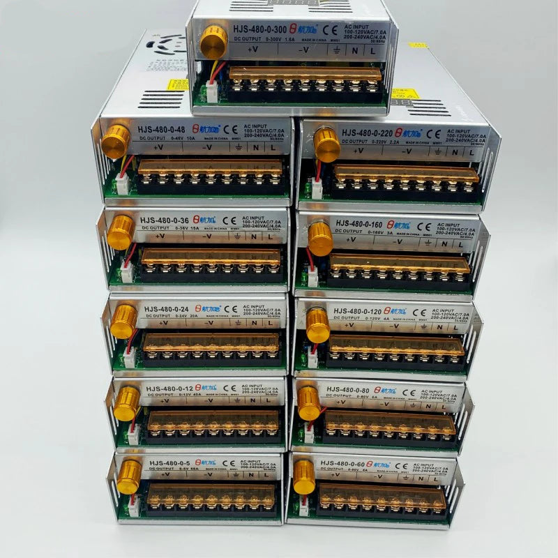 DC 5V 12V 24V 36V 48V Adjustable Switching Power Supply 60V 80V 120V 220V 480W With Digital Display Power Supply Voltage 12V 10A Oasis Select