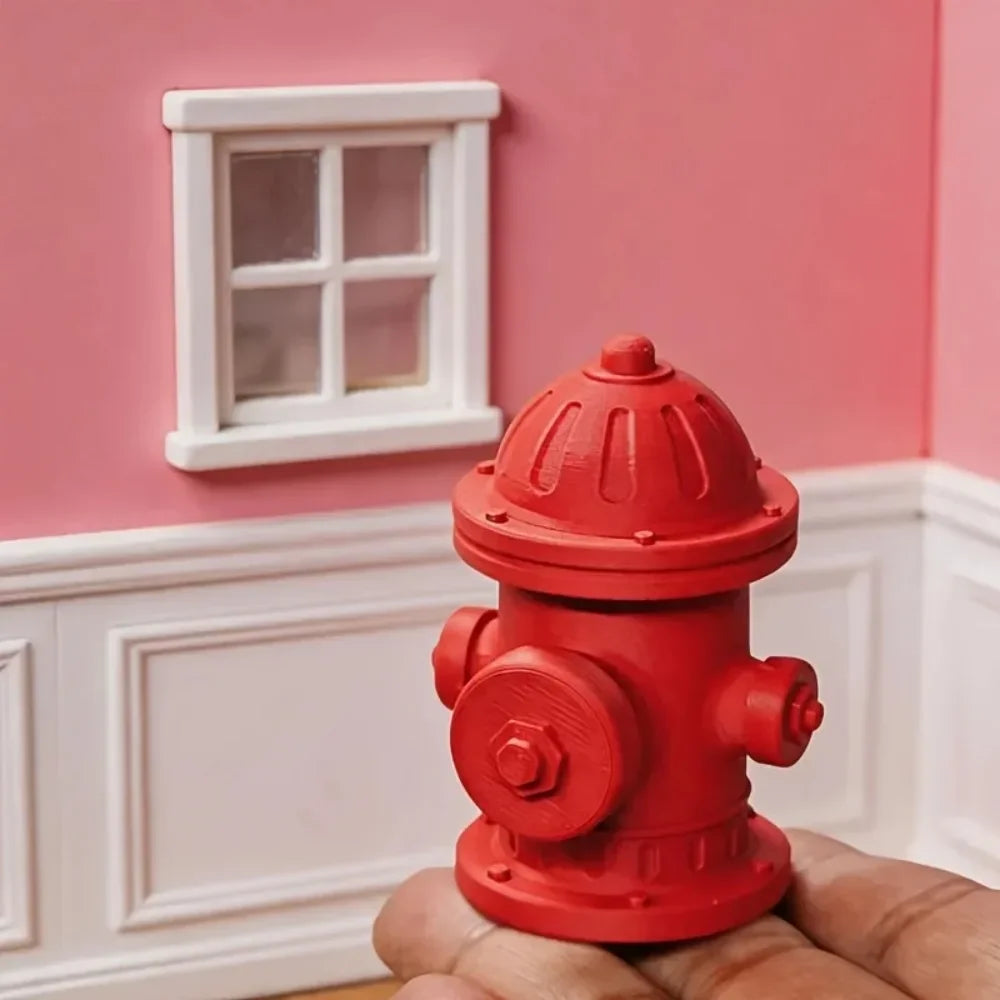 1:64 Miniature Fire Hydrant Model Diy Dollhouse Spring Press Decompression party mini Toy Miniatures Dollhouse Model Decor Gifts Oasis Select