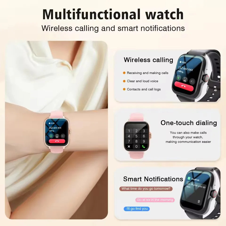 Men Women Smart Watch 1.83'' Waterproof Fitness Sports Watch Answer Call Sleep Sport Pedometer Information Alerts Smartwatch New Oasis Select