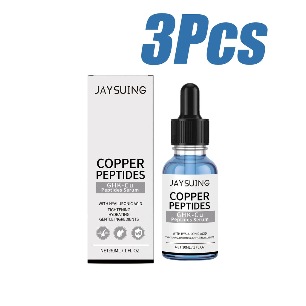 Copper Peptide Serum Hydrating Instant Tightening Skin Improve Fine Lines Daily Use Sooth Hyaluronic Acid Face Serum Skincare Oasis Select 3 x 30ml Boxed