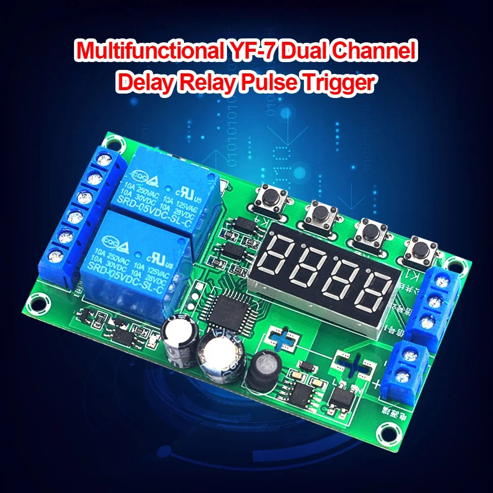 ALLOYSEED YF-7 Dual-Channel Delay Relay Module – 32 Functions Delay Relay Module Oasis Select