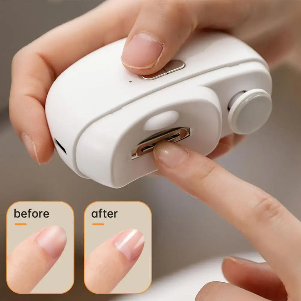 Electric Nail Trimmer USB Rechargeable with LED Light – All Ages Electric Nail Trimmer Oasis Select