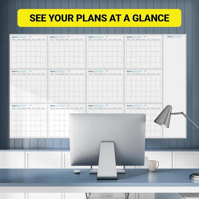 Erasable Yearly Planner Calendar Dry Erase Wall Calendar Giant Erasable Wall Calendar Blank Undated Yearly Calendar for Planning Oasis Select