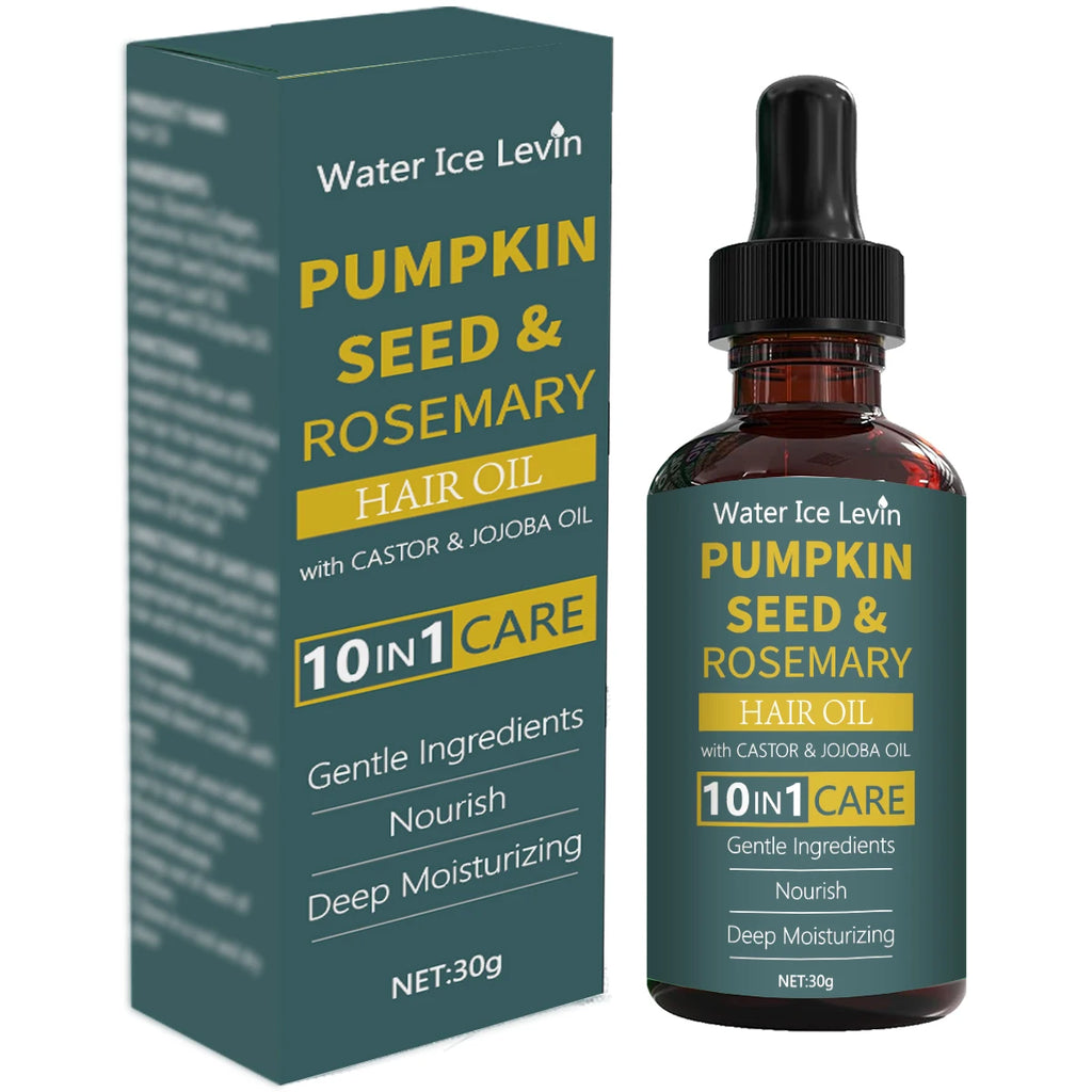 Pumpkin Seed & Rosemary Hair Oil 10-in-1 Care for Deep Nourishing & Moisturizing,Gentle Formula for All Hair Types Oasis Select green 30ml