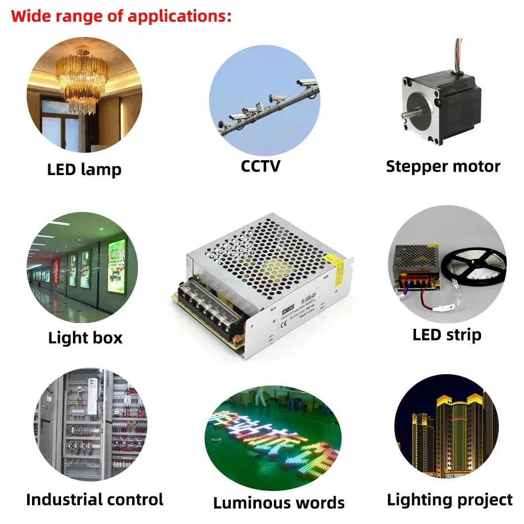 AC110V 220V To DC 12V Switching Power Supply 12W 24W 60W 120W Power Source Light Transformer For Led Strip CCTV Oasis Select