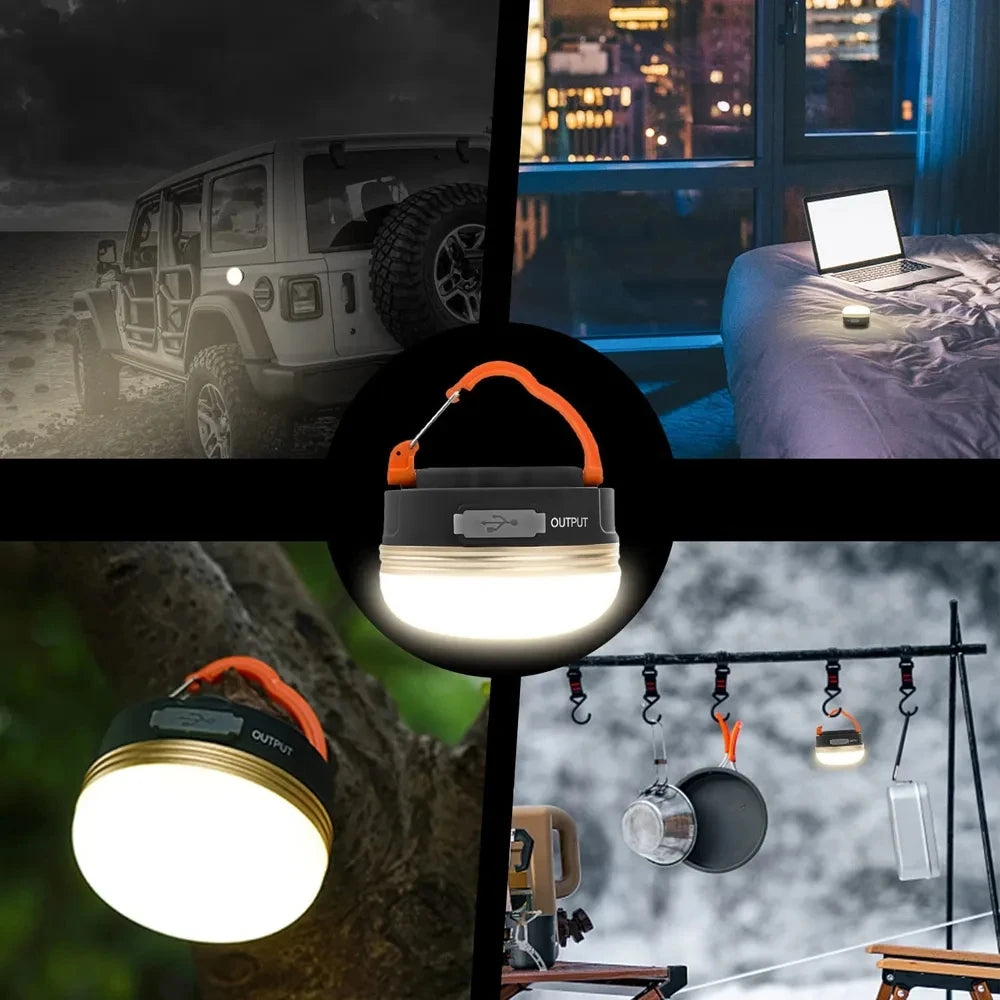 10W LED Portable Camping Light Built-in 1800mAh Battery USB Rechargeable Tent Lantern Outdoor Hiking Night Hanging Camping Lamp Oasis Select