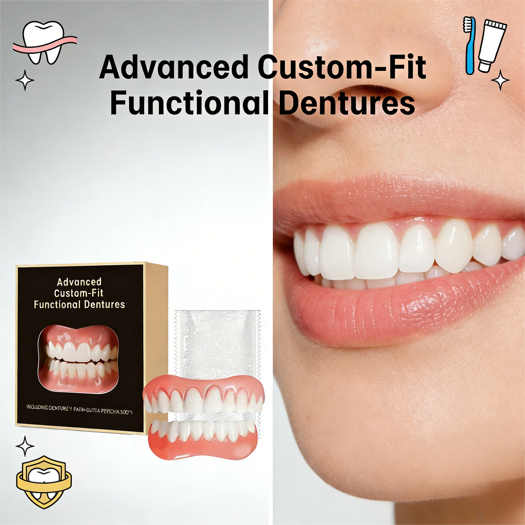 False Teeth Silicone Set Upper Lower Veneers Custom Fit Orthodontic Perfect Laugh Dentures Functional Dentures Oral Hygiene Care Oasis Select
