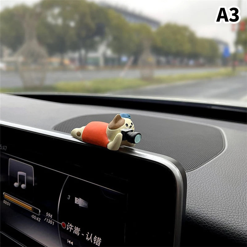 Cute Car Interior Decoration Ornaments Mini Cat Action Figure Auto Dashboard Rearview Mirror Decoration Car Accessories Oasis Select A3