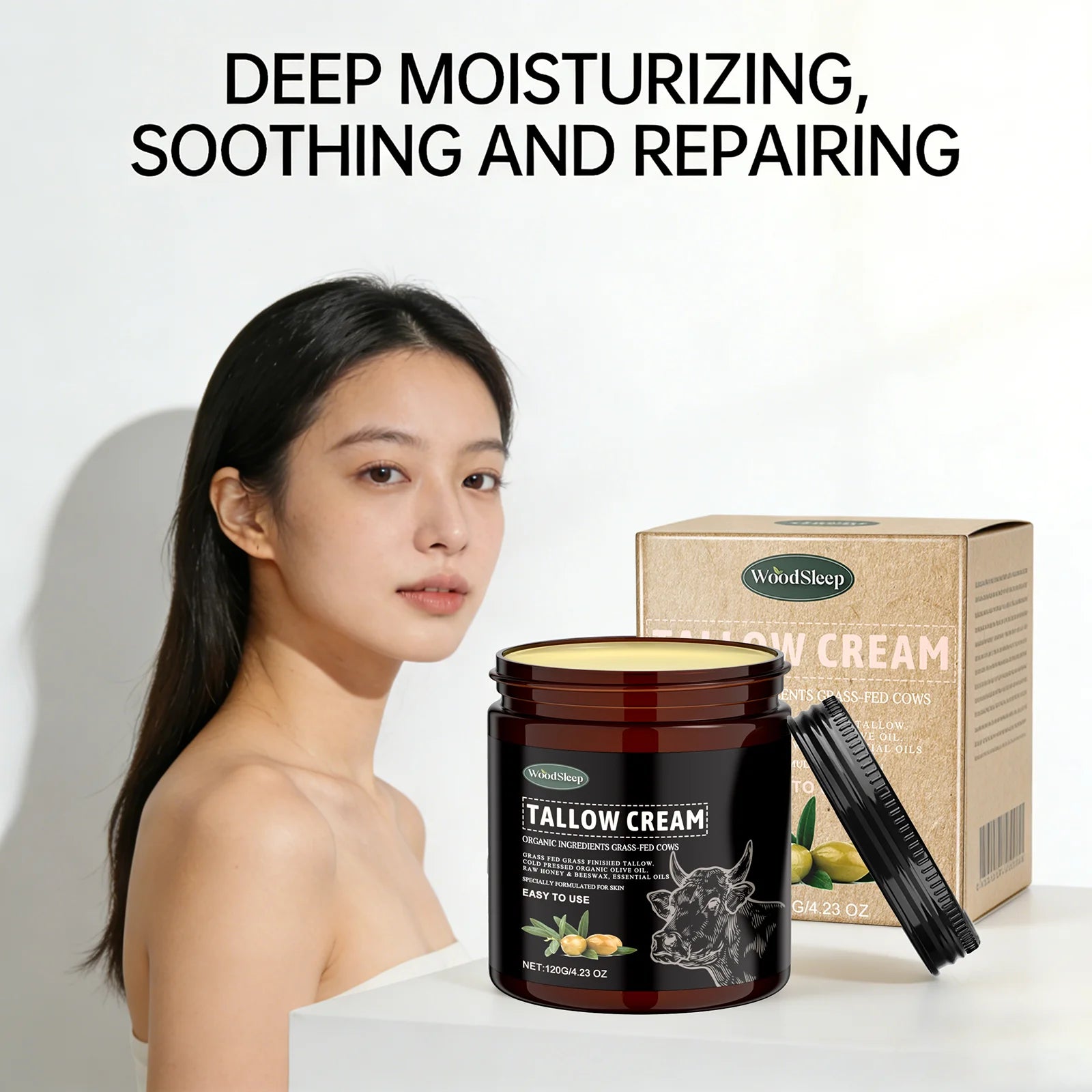Grass-Fed Tallow Body Cream – Acne Care & Deep Moisturizer Tallow Body Cream Oasis Select