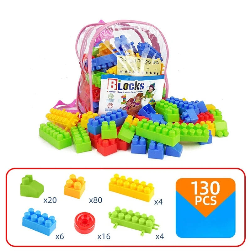 130-Piece Large Particle Building Blocks Set | Kids Ages 6–12