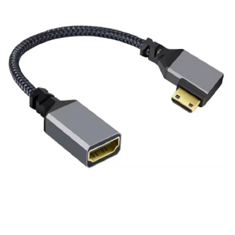  0.2m 4K 60Hz Mini HDMI to HDMI-Compatible Extension Cable 4k Mini HDMI left right Male To Female Extender Wire Cord For Camera Oasis Select