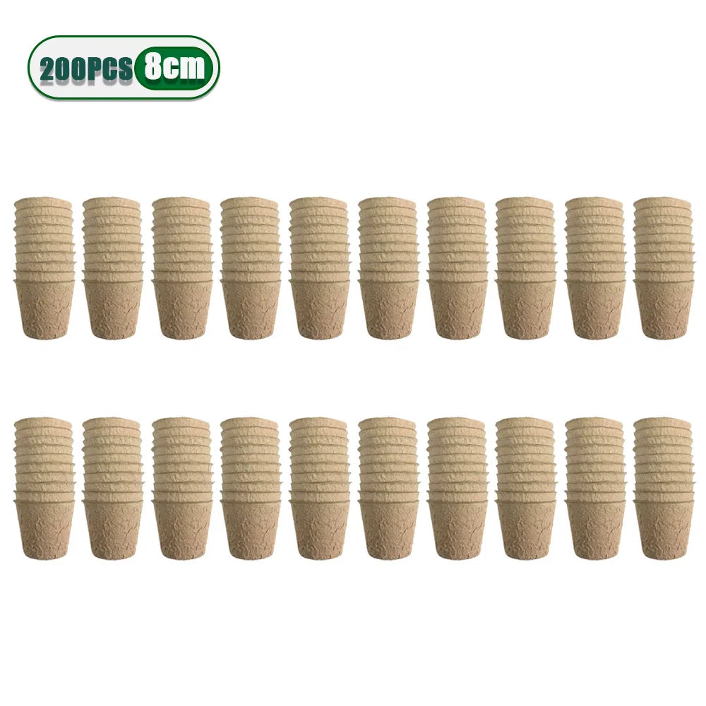 20-200PCS 3.15 Inch Peat Pots for Seedling Outdoor Garden Germination Nursery Pots Pulp Biodegradable Seed Starter Pots Kits Oasis Select 8CM-200PCS
