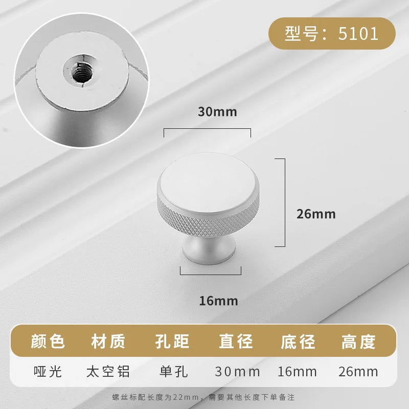 Aluminium Alloy Black Cabinet Knobs Kitchen Cabinet Handles Drawer Pulls Furniture Handle Hardware Oasis Select matt5101-single hole