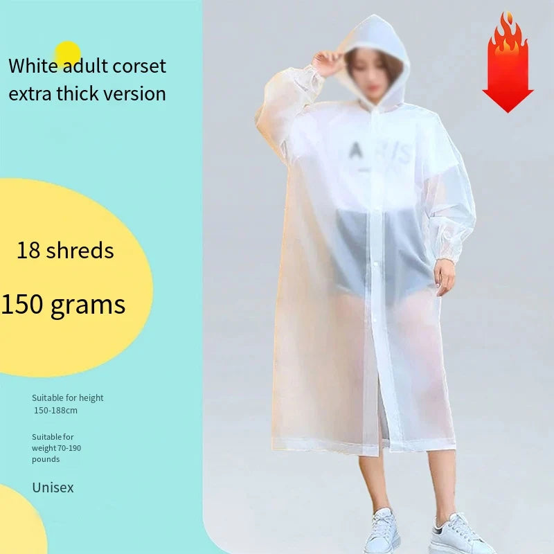 Reusable Thickened Waterproof Raincoat For Adults Suitable For Outdoor Travel And Mountaineering Universal One-Piece raincoat. Oasis Select White 5pcs
